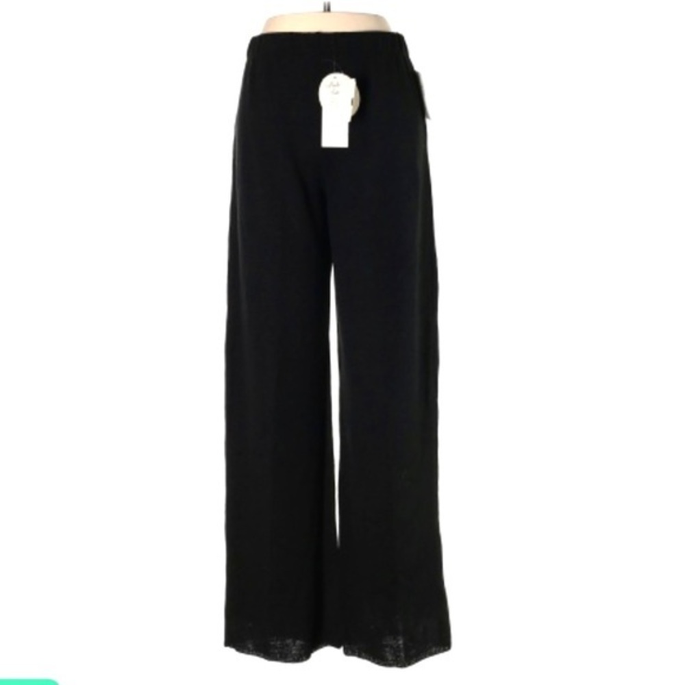 San Remo M black premium Satine knit wide leg pant